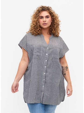 Zizzi Bluse 'ELENE' i sort: forside