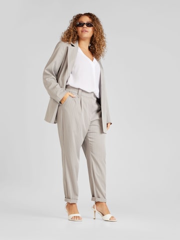 Vero Moda Curve Tapered Pleat-Front Pants 'WENDY' in Grey