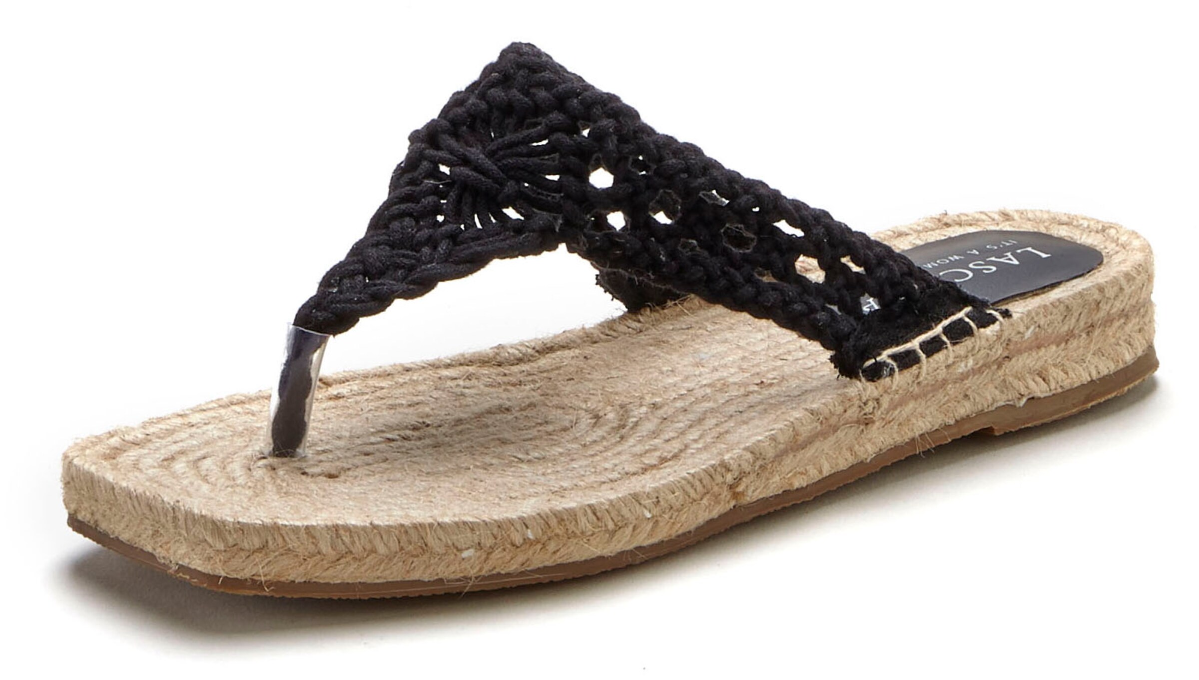 LASCANA T-Bar Sandals in Black: front