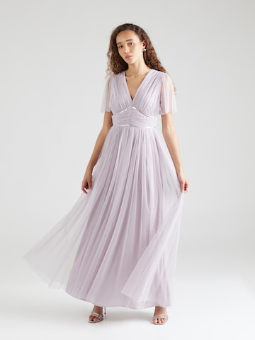 Maya Deluxe Evening Dress in Purple: front