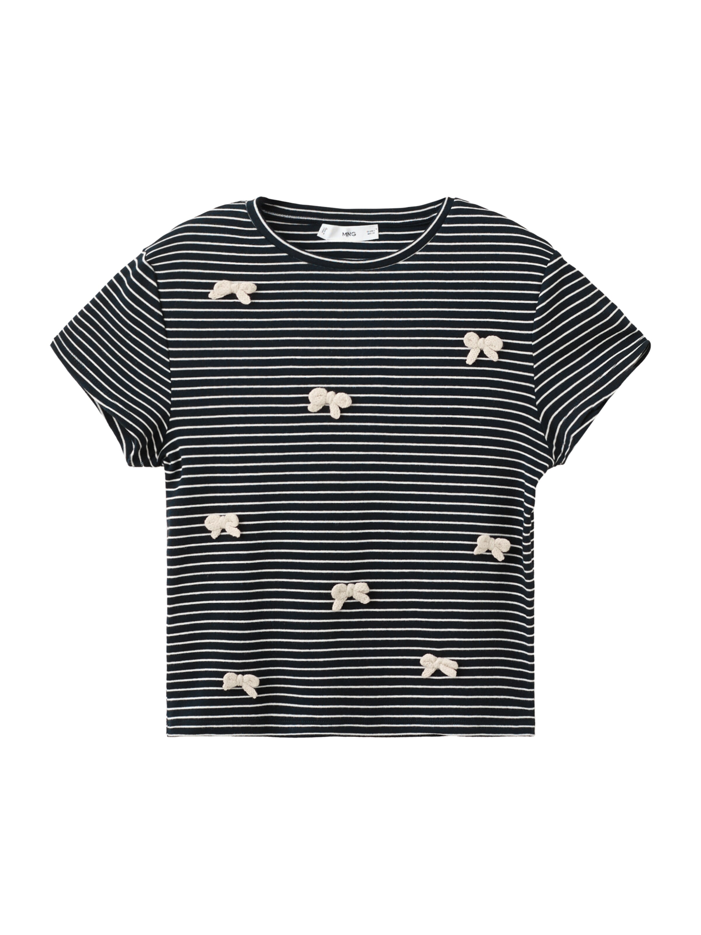 MANGO Majica 'LAZI' | svetlo bež / mornarska / bela barva, Prikaz izdelka