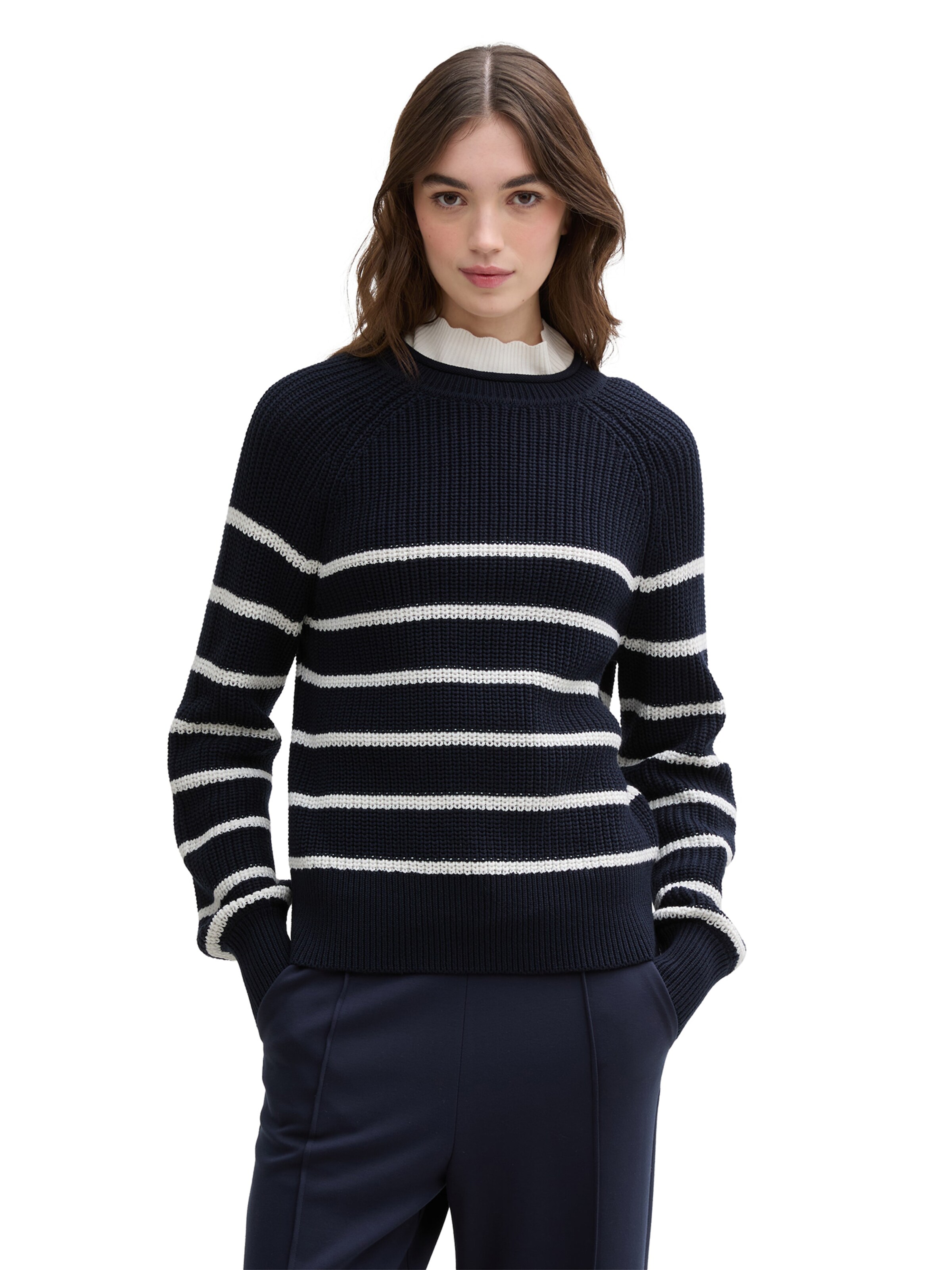 Pull-over TOM TAILOR DENIM en bleu : devant