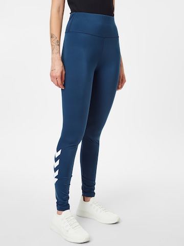 Skinny Pantalon de sport 'Tola' Hummel en bleu : devant