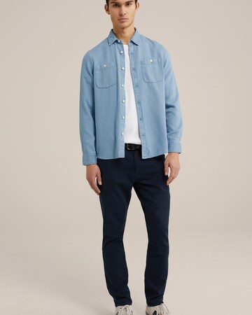 WE Fashion Regular fit Button Up Shirt in Blue