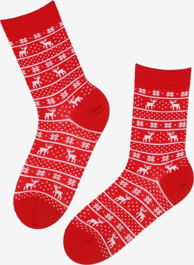 Sokisahtel Socken 'PÄRT merino wool Christmas socks' in 40-45 in rot, Produktansicht