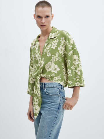 MANGO Blouse 'COLOMA' in Groen: voorkant