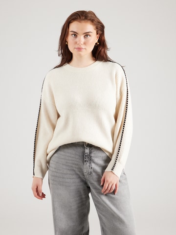 Vero Moda Curve Свитер 'VMCZORA' в Бежевый: спереди