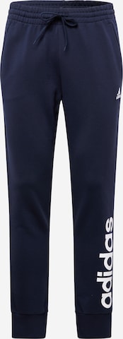 ADIDAS SPORTSWEAR Sports trousers 'Essentials French Terry Tapered Cuff Logo' in Blue: front