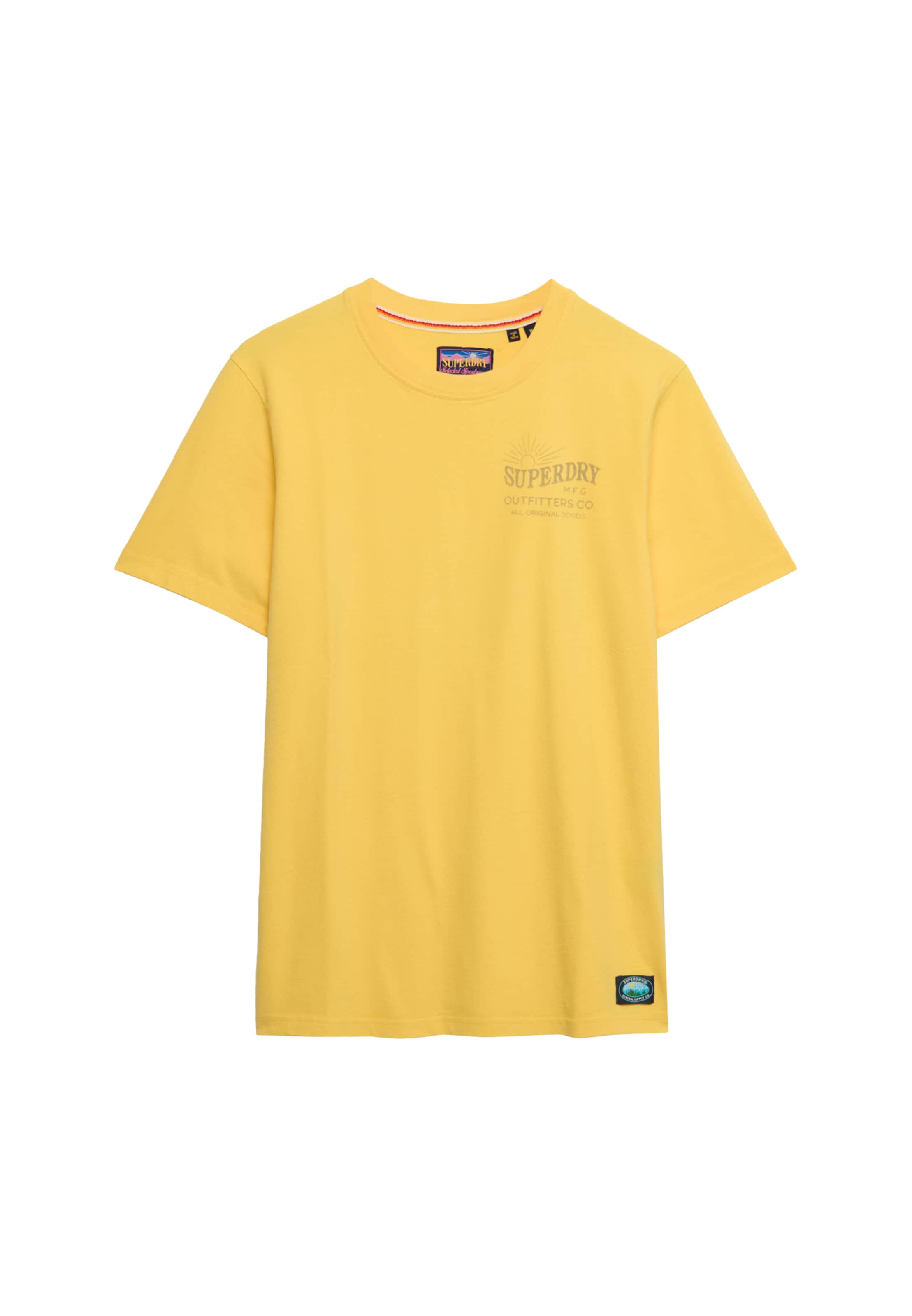 T-Shirt 'Outdoors Mountain' Superdry & Co en jaune : devant