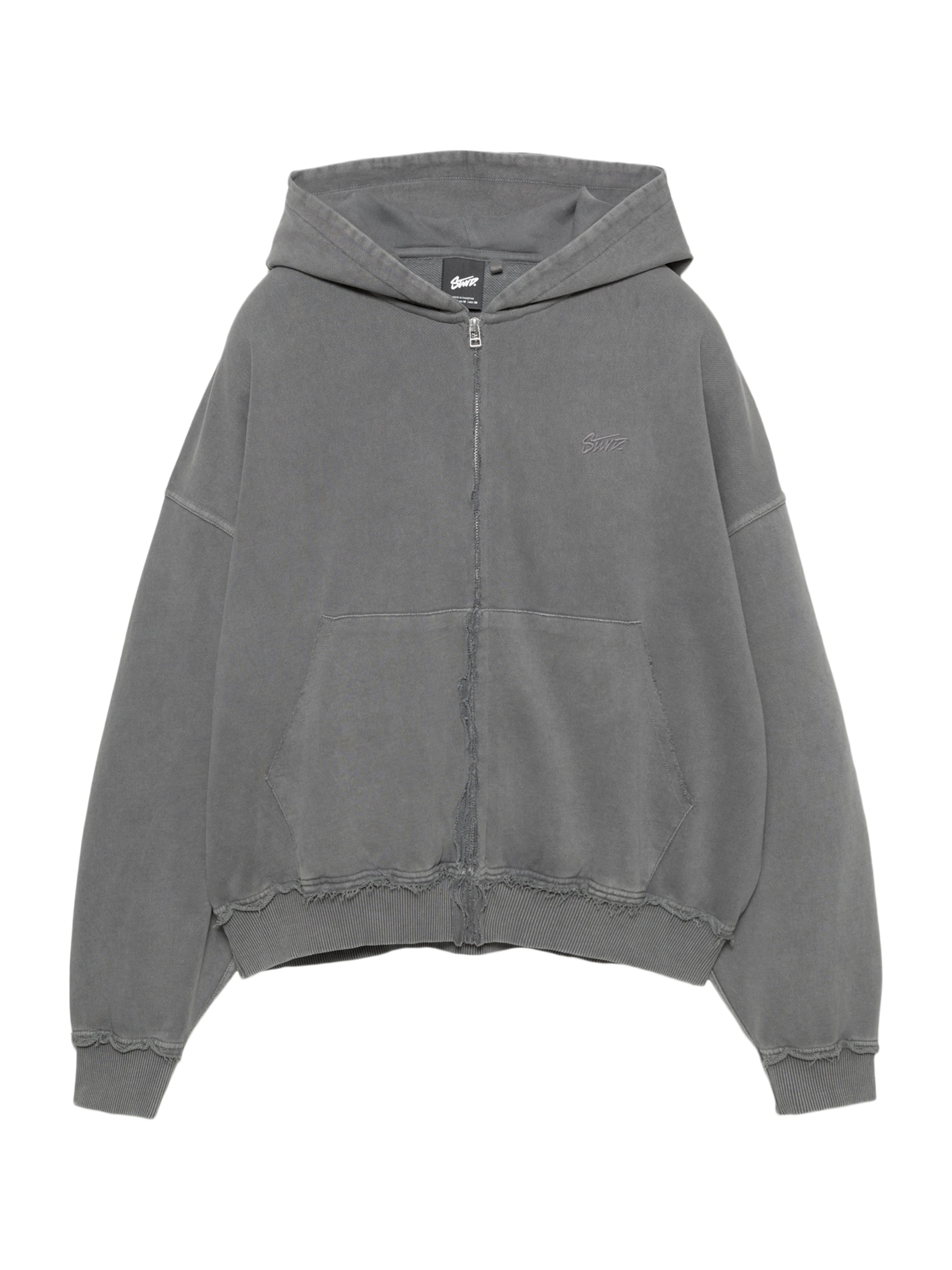 Pull&Bear Sweatvest in Grijs: voorkant