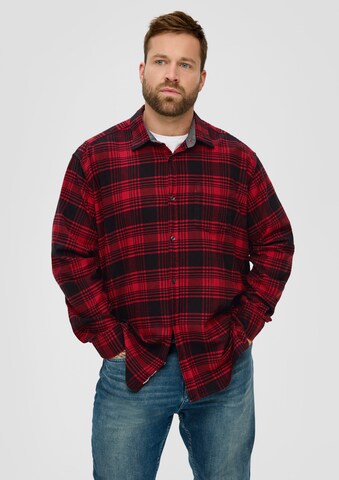 s.Oliver Men Big Sizes Regular Fit Hemd in Rot: Vorderseite