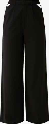QS Wide leg Trousers in Black: front