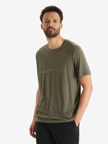 ICEBREAKER Funkční tričko 'Stripes' – zelená: přední strana