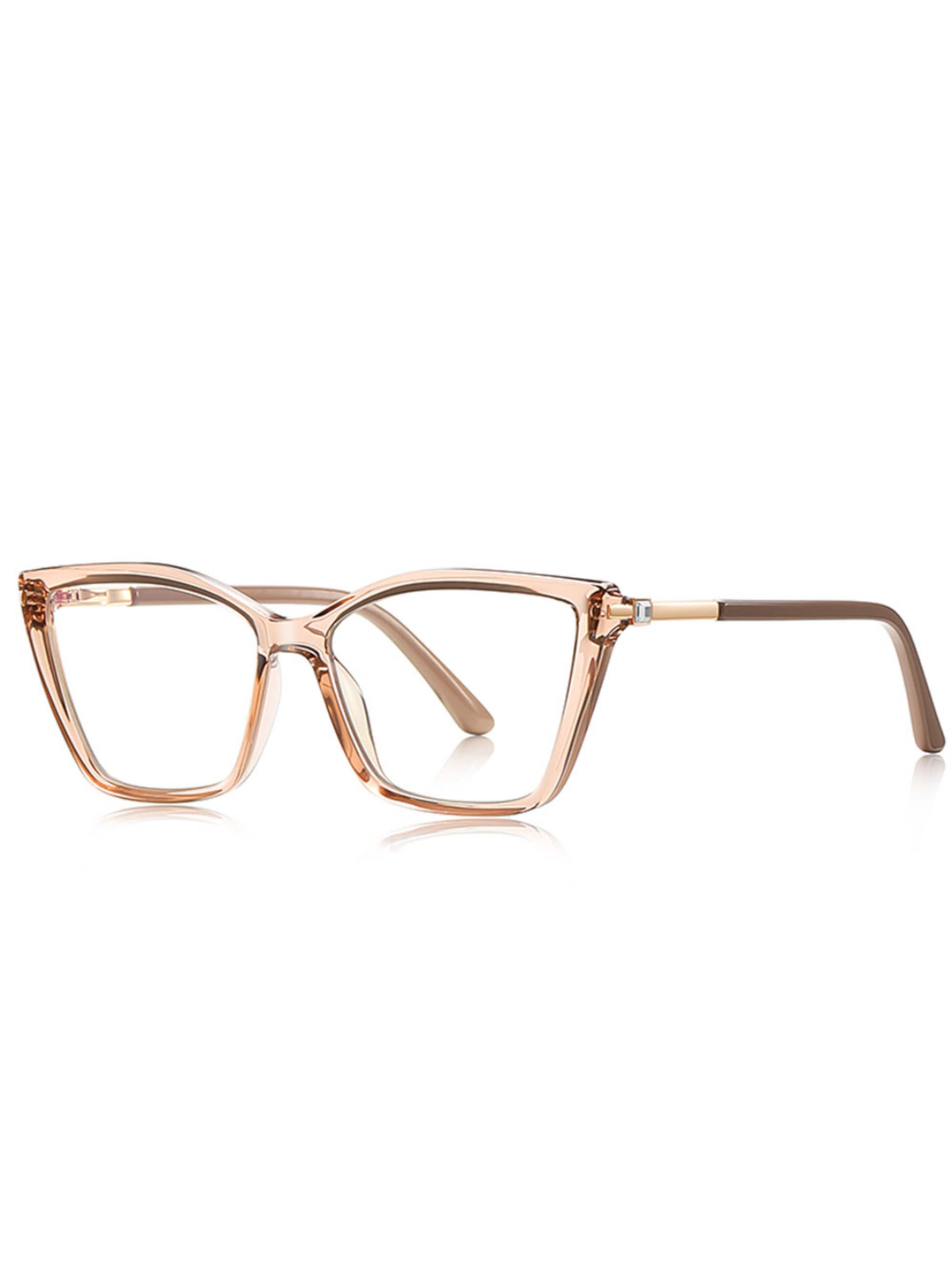 VEYREY Glasses 'Damen Cat-eye Blaulichthemmende Brillen Für Frauen Techale' in Gold