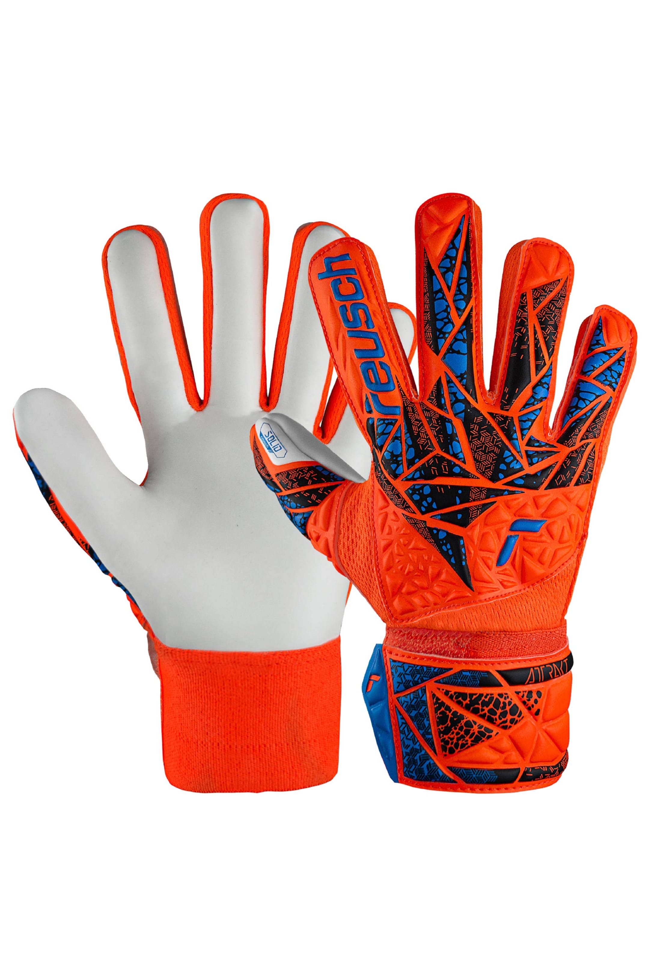 REUSCH Torwarthandschuh 'Attrakt Starter Solid Finger Support' in Orange: Vorderseite