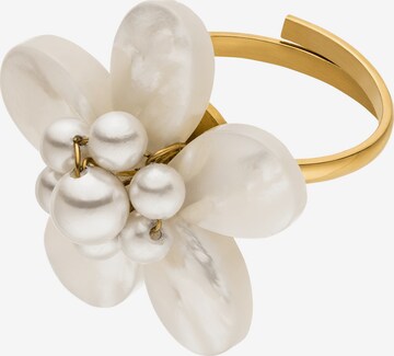 PURELEI - Anel 'Pearly Flower' em ouro: frente