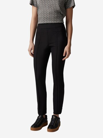 BOGNER Slim fit Pleated Pants 'Franca' in Black: front