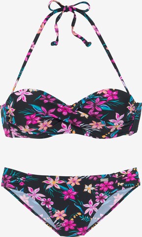 BUFFALO Bandeau Bikiny – černá: přední strana