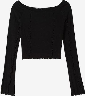 Bershka Shirt in Zwart: voorkant