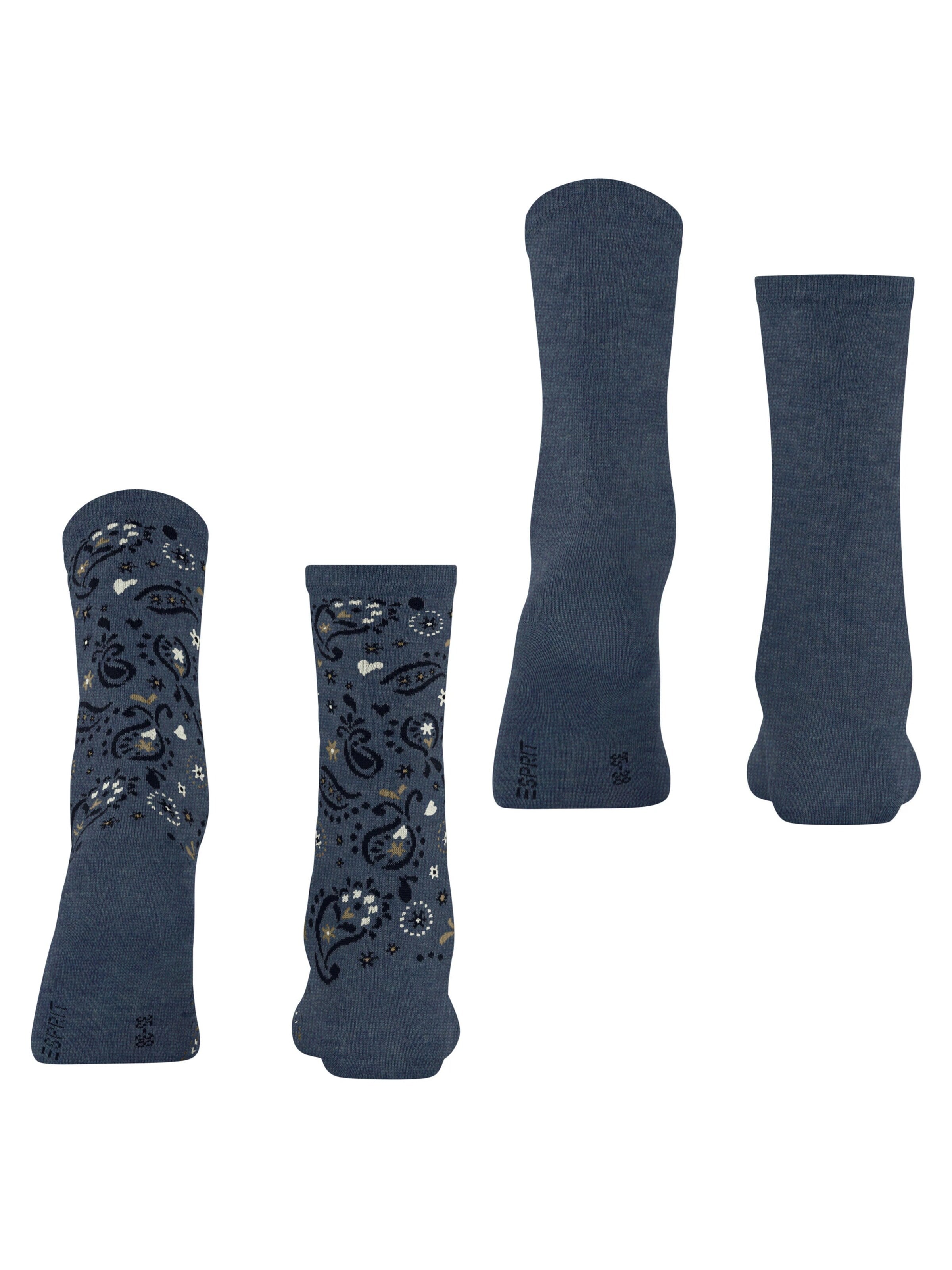 ESPRIT Socken 'Soft Paiyley 2-Pack'‌‌‌ in Blau