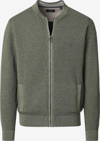 CASAMODA Gebreid vest 'Basic' in Groen: voorkant
