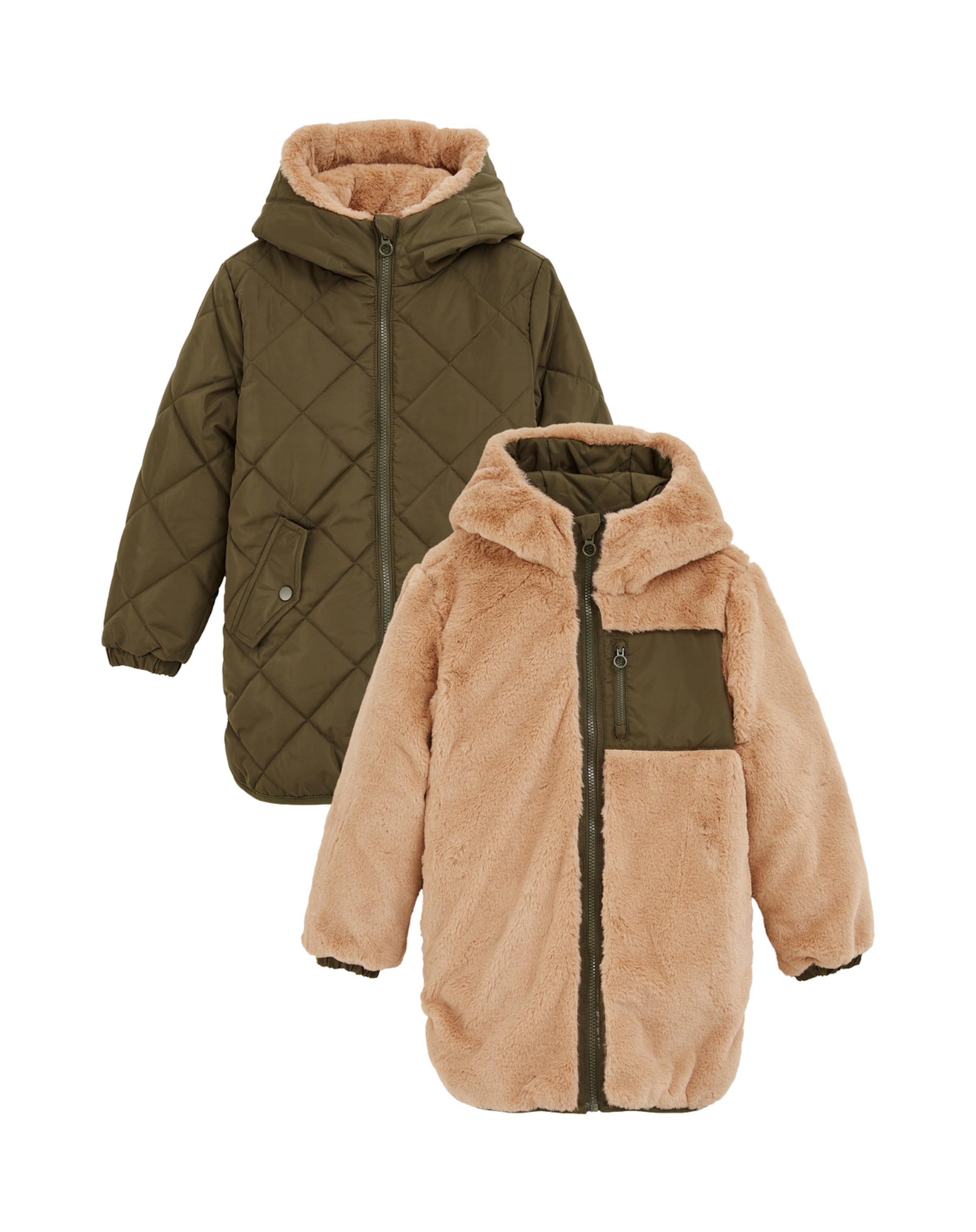 Geacă de iarnă de la WE Fashion pe bej: față