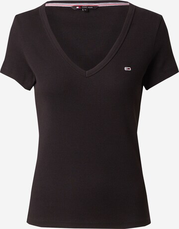 Tommy Jeans T-Shirt 'Essential' in Schwarz: predná strana