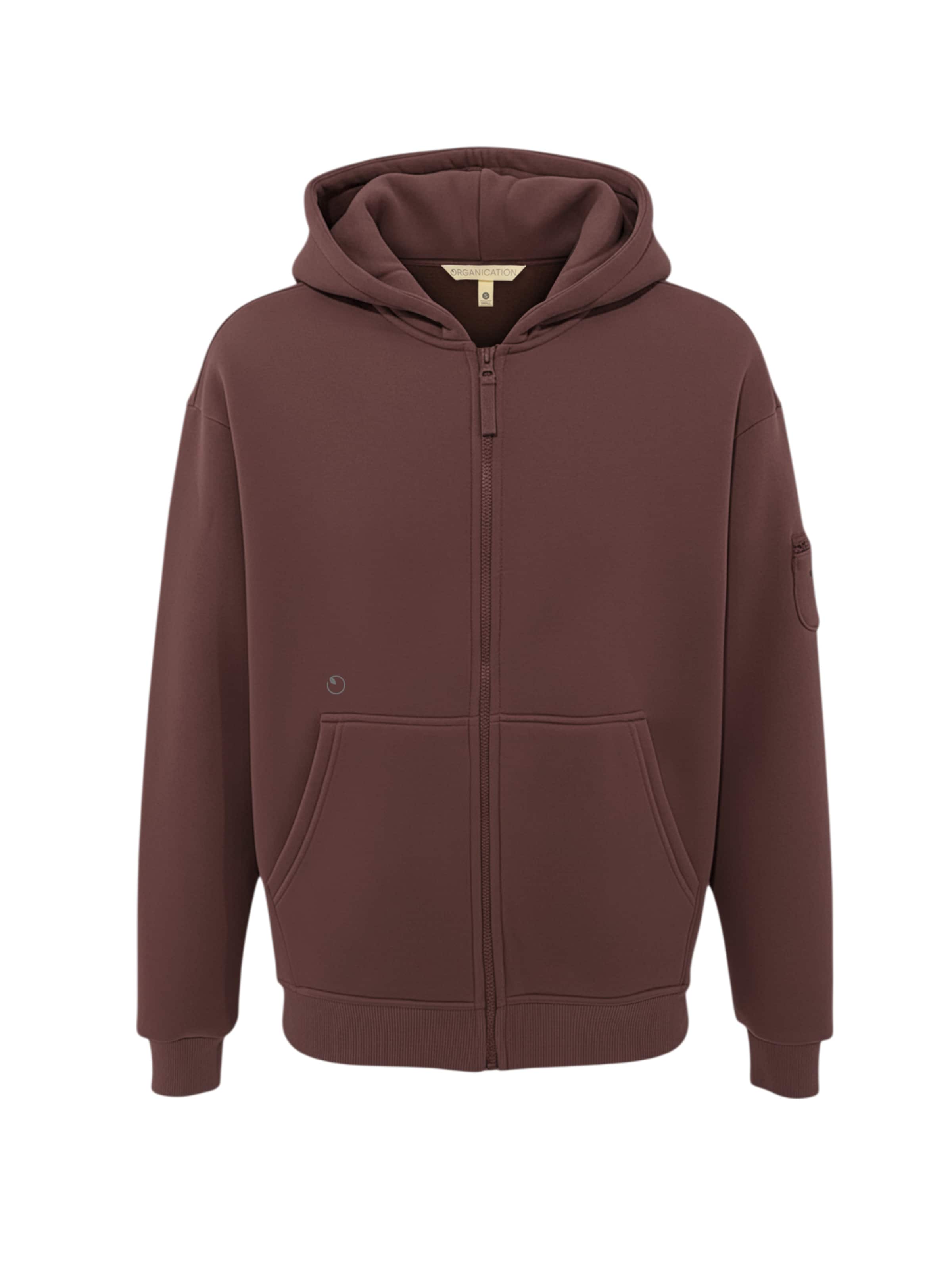 Organication Sweatjacke in Braun: Vorderseite