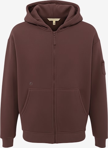 Organication Sweatjacke in Braun: Vorderseite