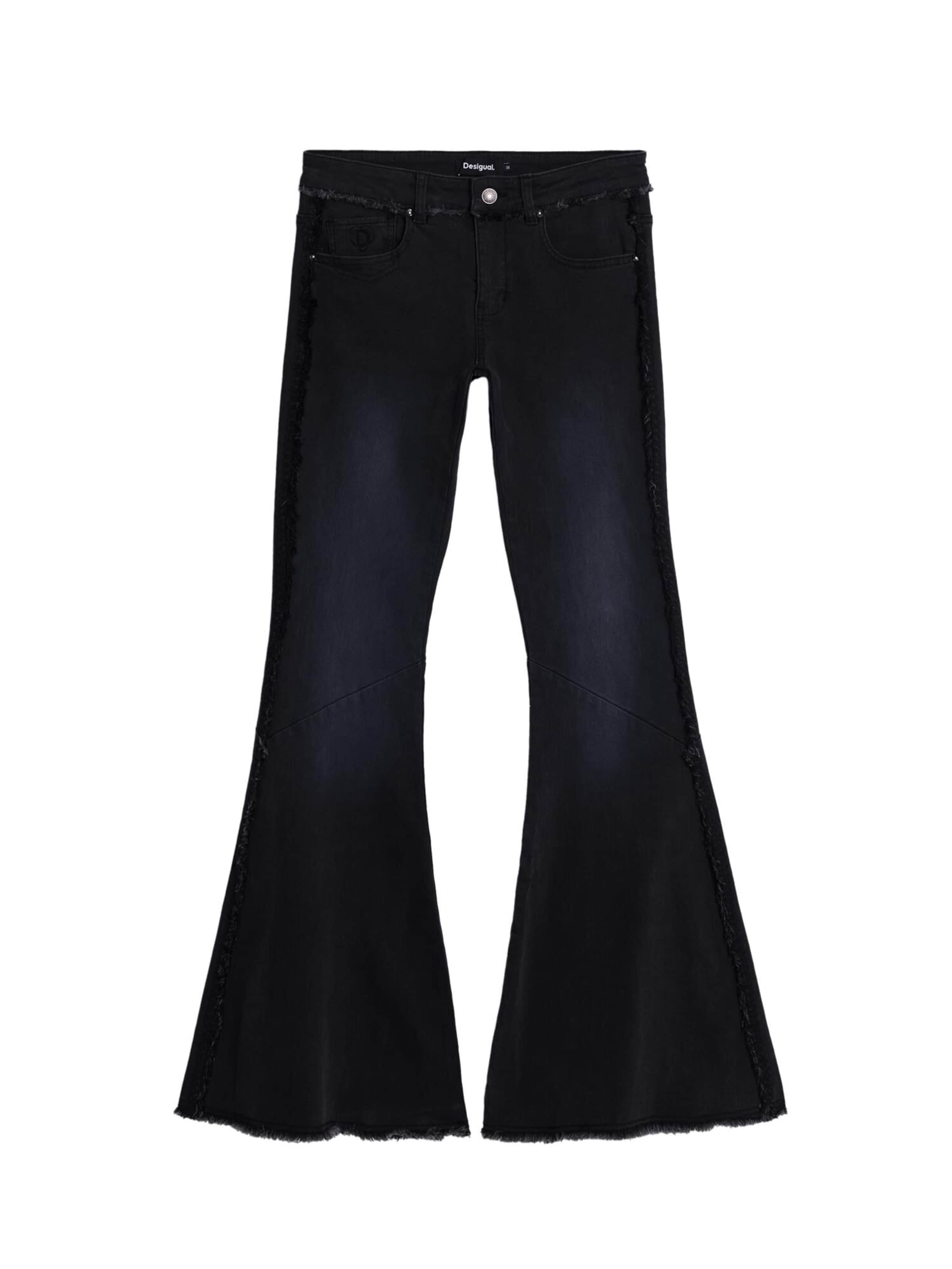 Desigual Flared Jeans in Black: front