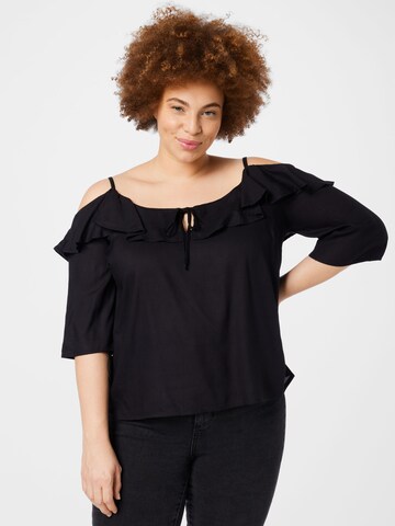 ABOUT YOU Curvy Blouse 'Jeanette' in Zwart: voorkant