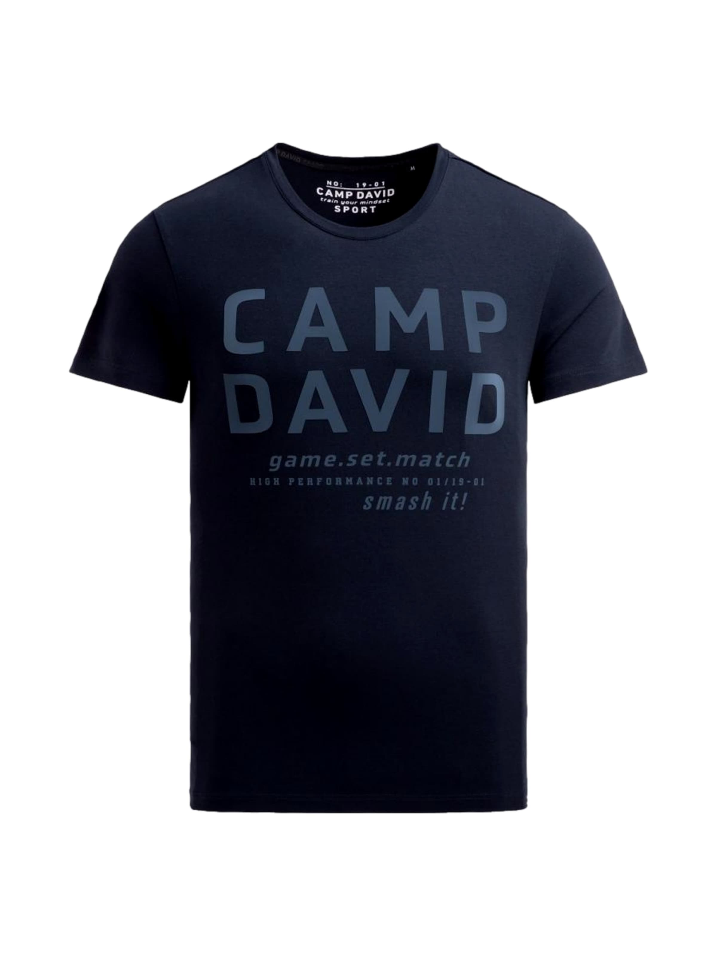 T-Shirt 'Game.Set.Match' CAMP DAVID en bleu : devant