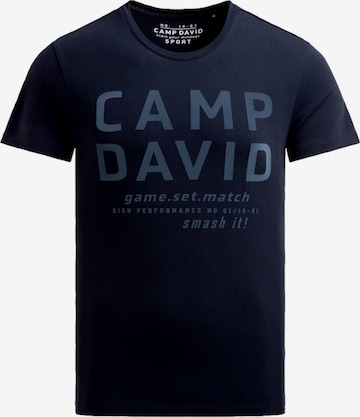 T-Shirt 'Game.Set.Match' CAMP DAVID en bleu : devant