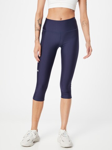 UNDER ARMOUR Skinny Workout Pants in Blue: front