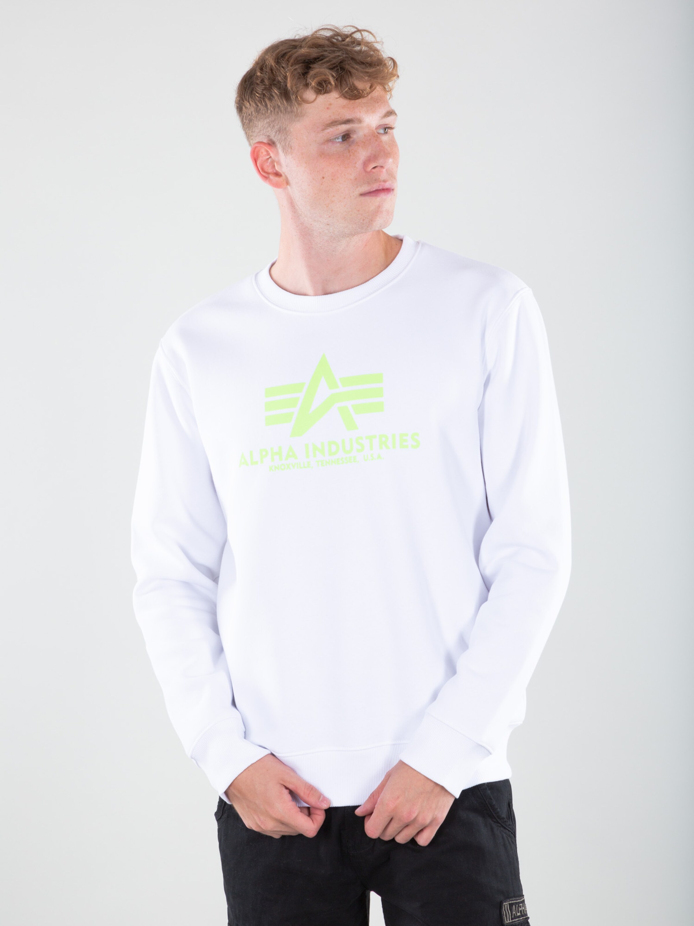 Männer Große Größen ALPHA INDUSTRIES Sweatshirt in Weiß - II69596 Männer Große Größen ALPHA INDUSTRIES Sweatshirt in Weiß - II69596