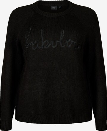 Zizzi Pullover 'MFABULOUS' i sort: forside