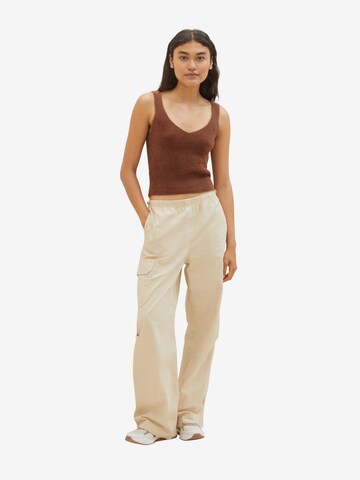 TOM TAILOR DENIM Knitted Top in Brown