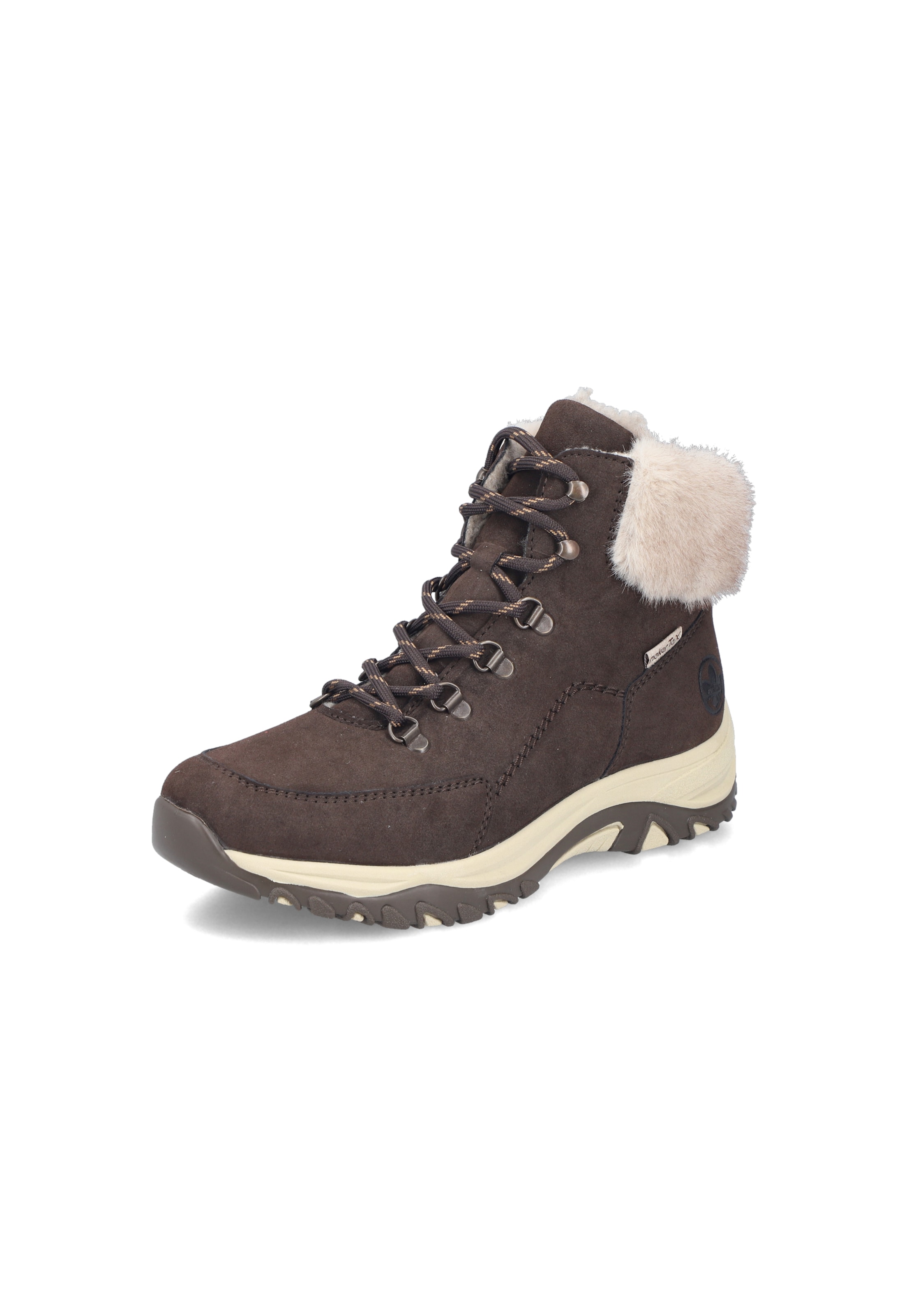 Rieker - Botines con cordones en marrón: frente