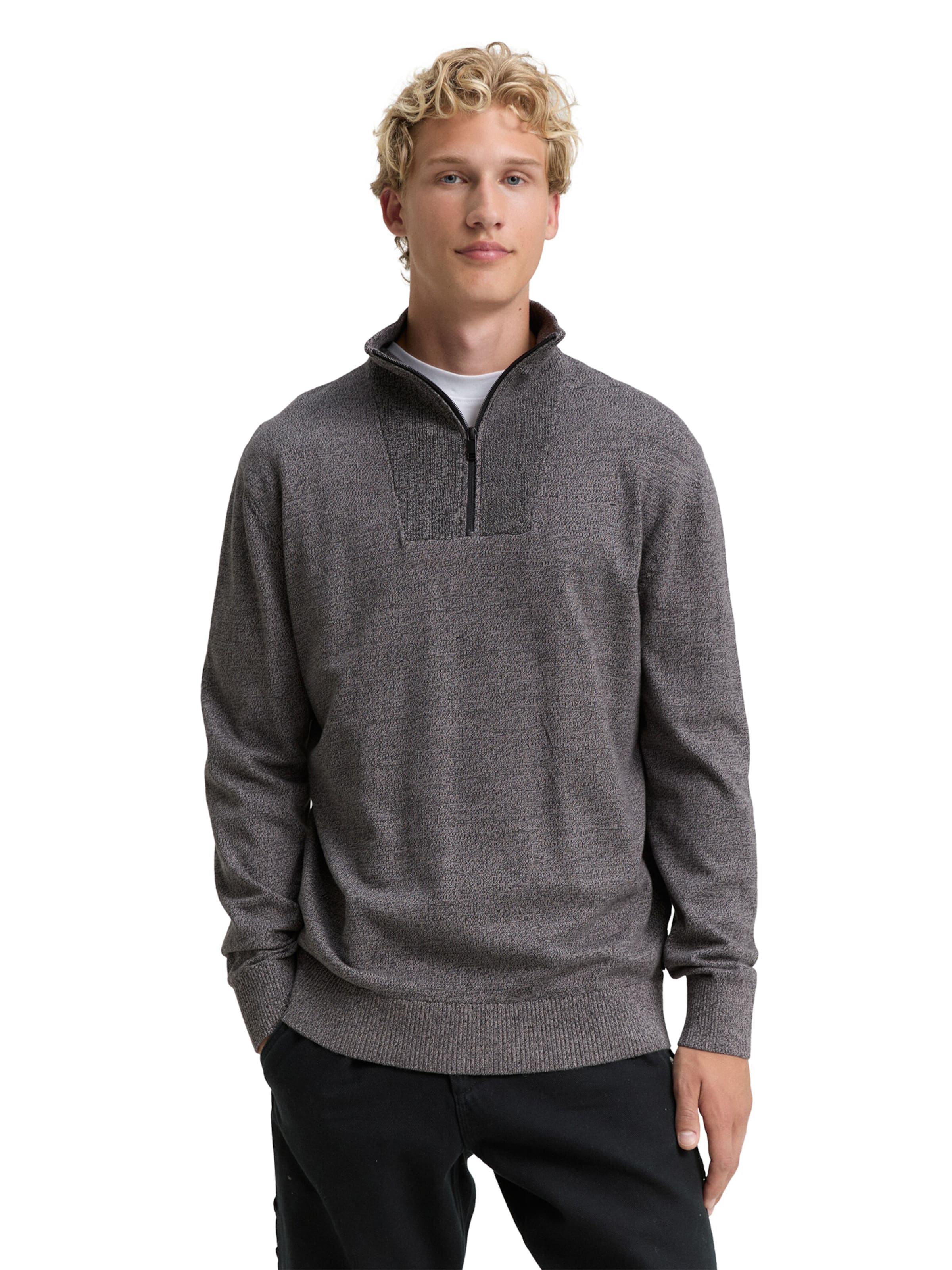TOM TAILOR DENIM Sweater in Grey: front