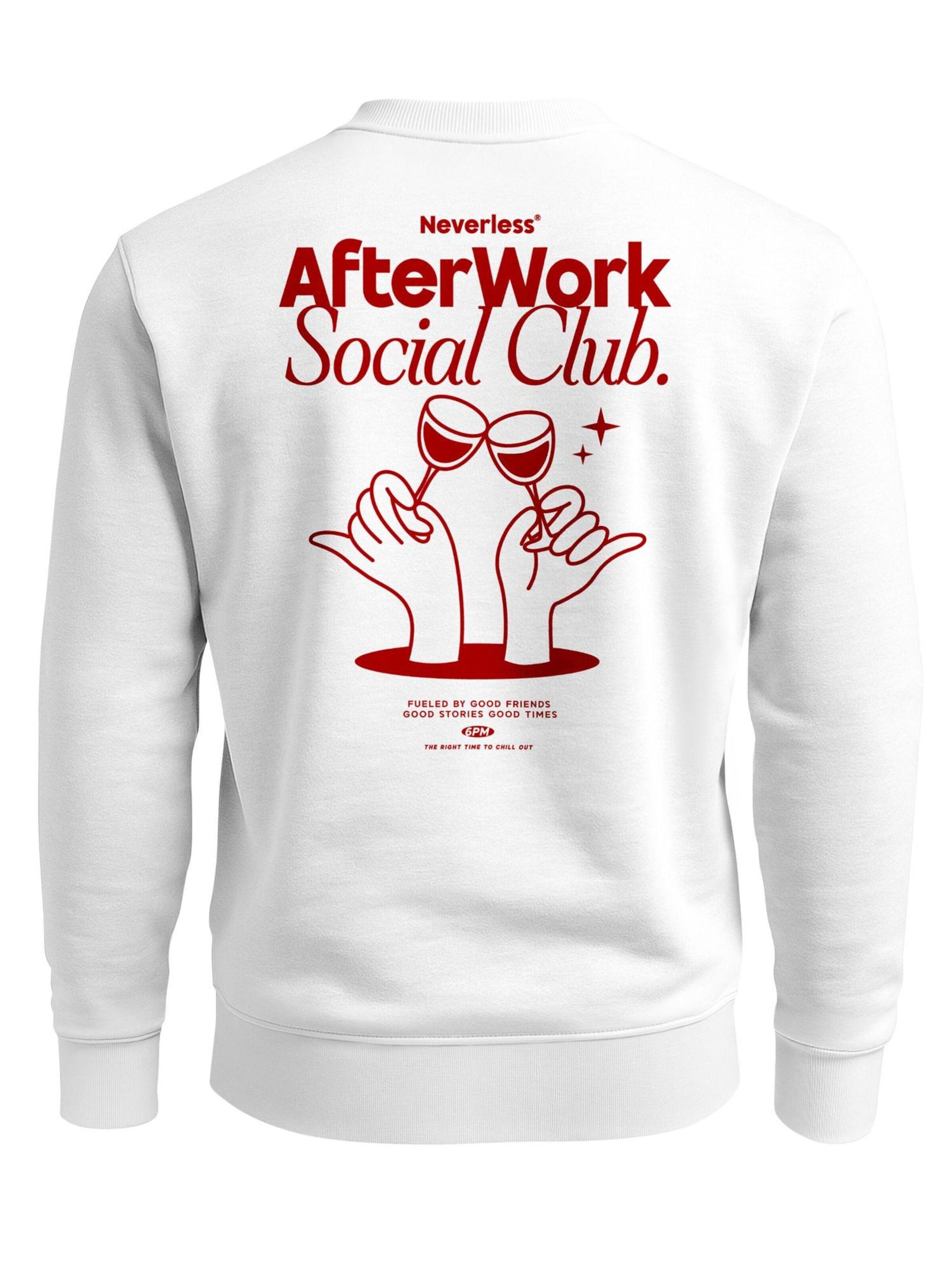 Neverless Sweatshirt 'After Work Social Club' in White