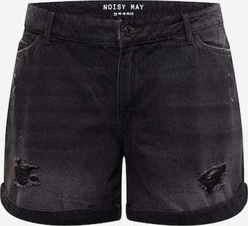 Noisy May Curve Loosefit Jeans 'SMILEY' i svart: framsida