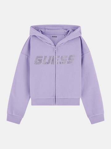 GUESS Zip-Up Hoodie in Purple: front