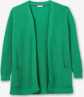 SHEEGO Knit Cardigan in Green: front