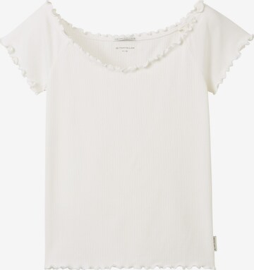 T-Shirt TOM TAILOR en blanc : devant