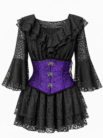 Elena Athanasiadou Avondjurk 'Royal Lace Corset Dress' in Zwart: voorkant