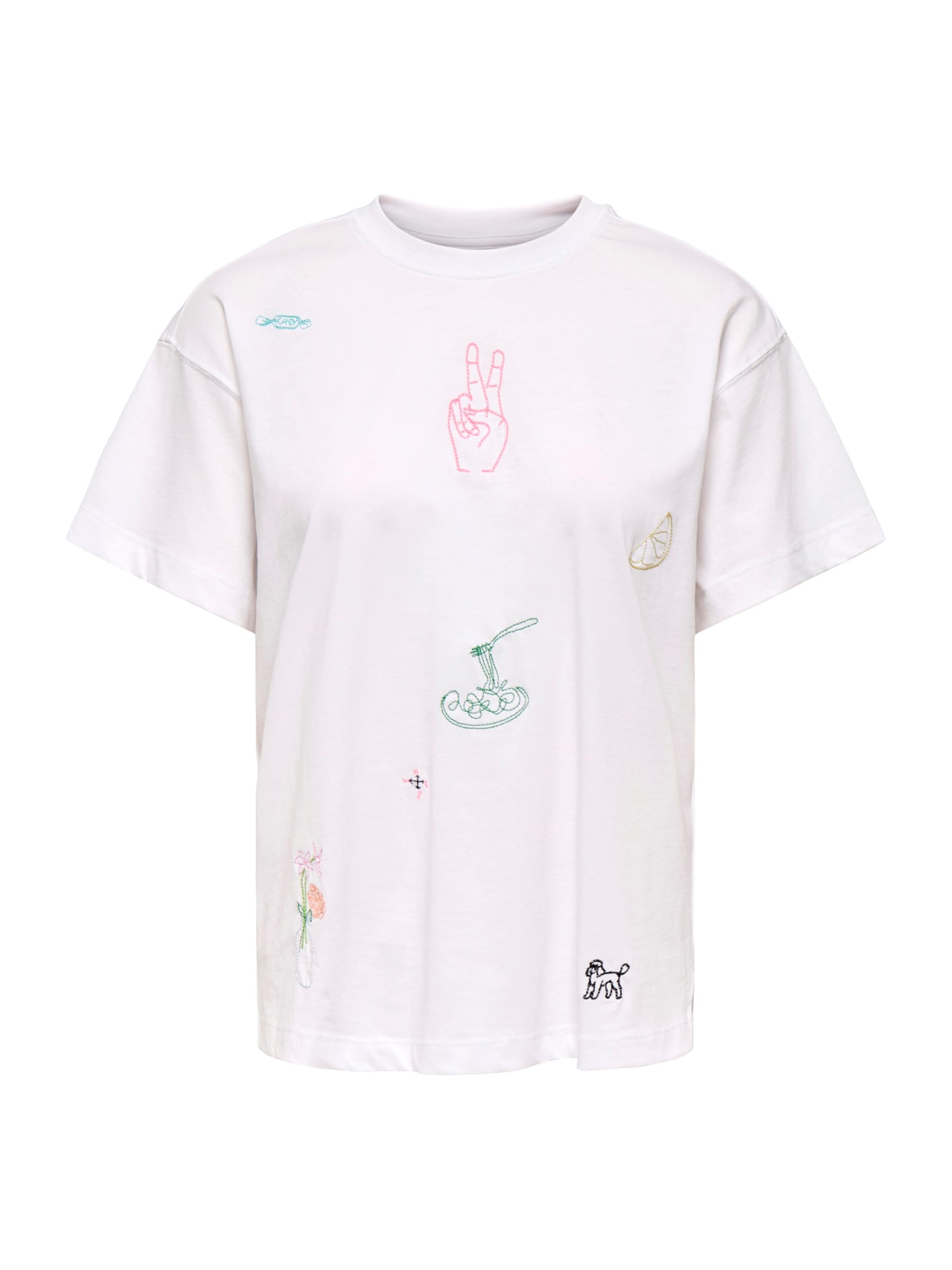 T-shirt 'ONLEMMINA' ONLY en blanc : devant