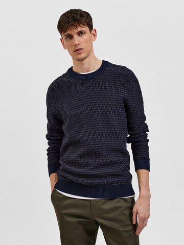 SELECTED HOMME Sweater 'COIN' in Blue: front