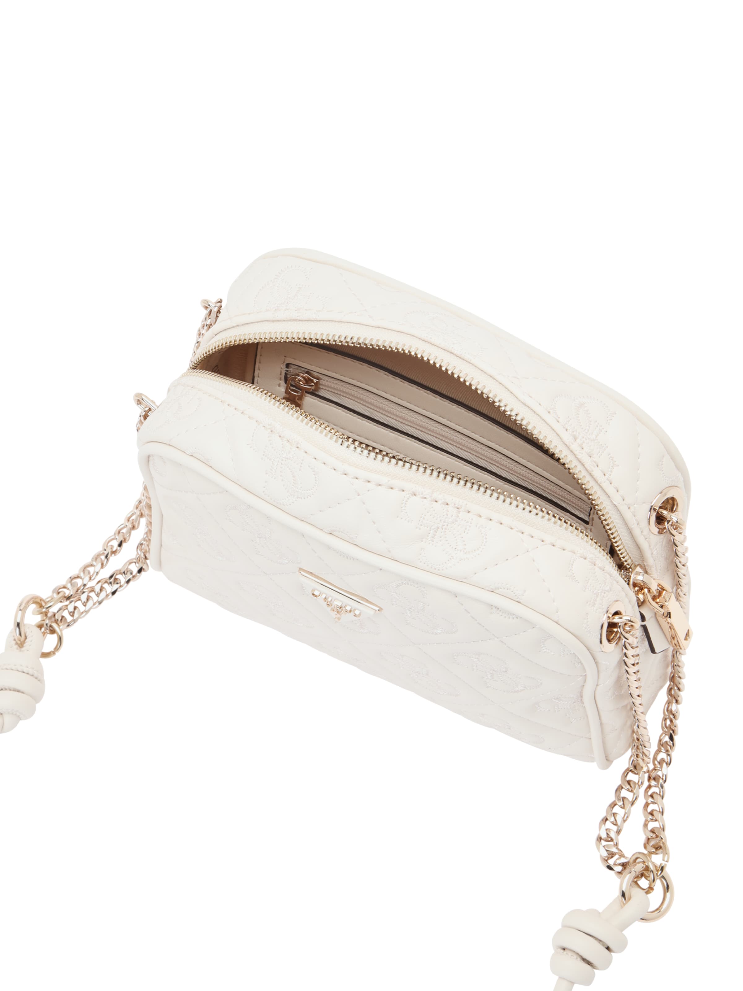 GUESS Umhängetasche 'ADELASIA CAMERA CROSSBODY' in Weiß