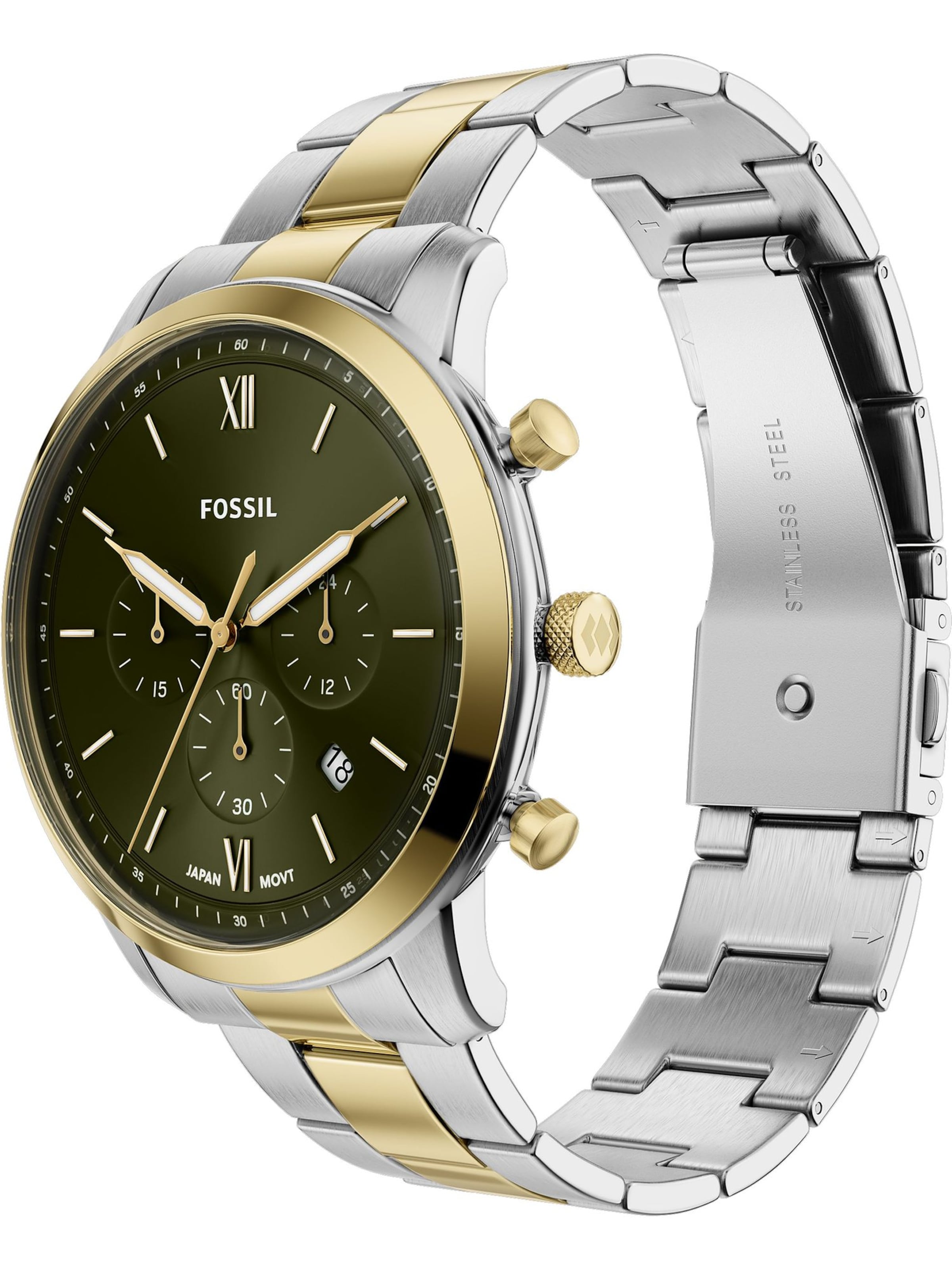 FOSSIL Analogt ur i sølv