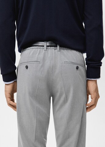MANGO MAN Slim fit Pleated Pants 'Bologna' in Grey